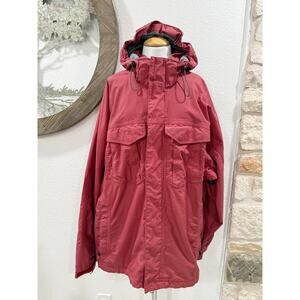 Eastern Mountain Sports System Three Ski Snow Shell Jacket Hood Red XXL